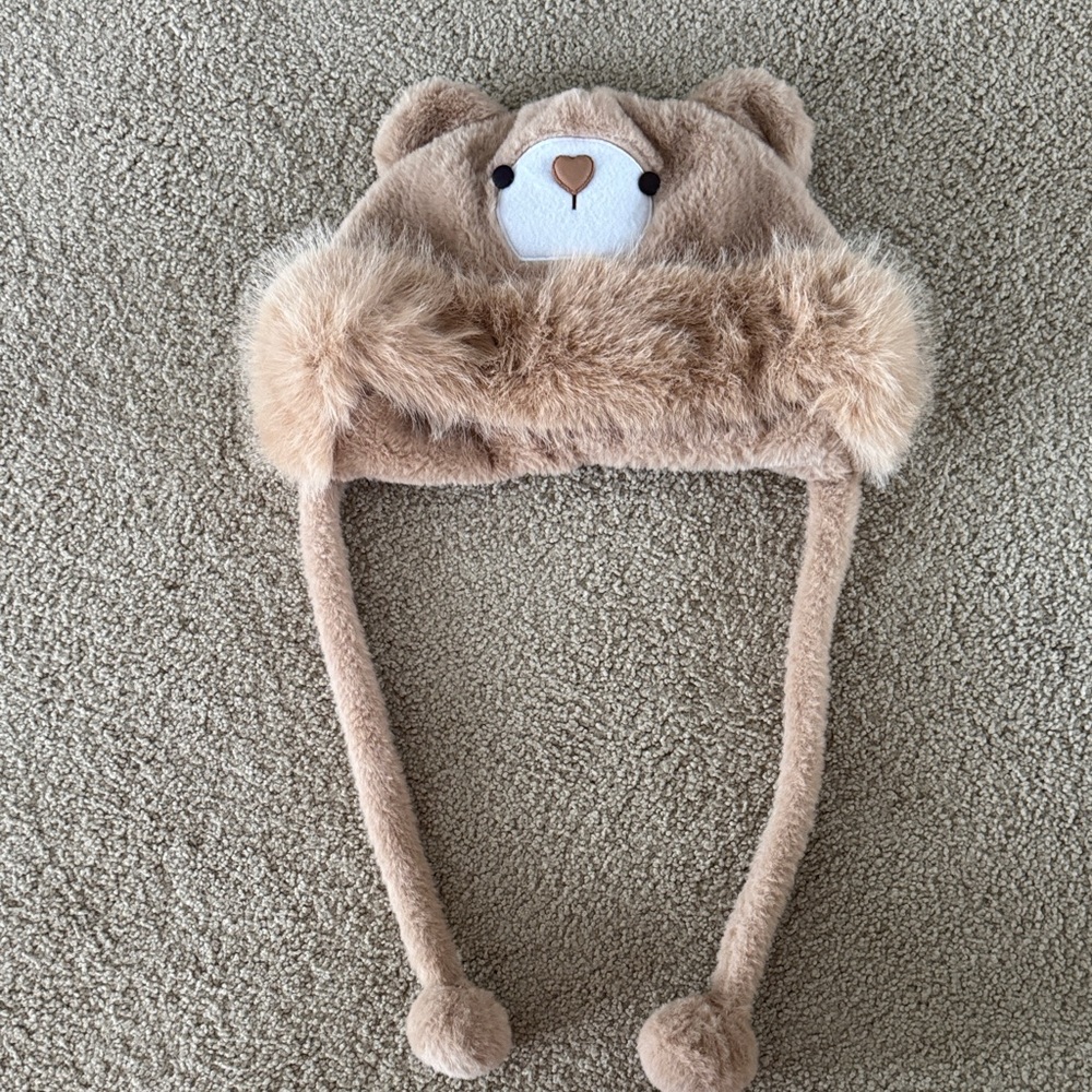 Cute Bear Plush Hat with Ears